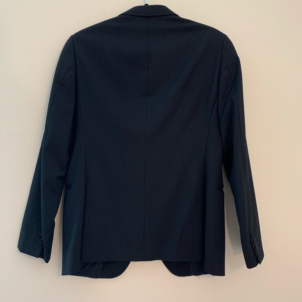 Armani Collection Navy Blue Pinstripe Classic Blazer - Picture 4 of 4